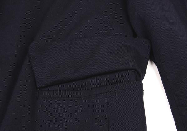 COMME des GARCONS Wool Poly Cutaway Long Jacket Navy Size S