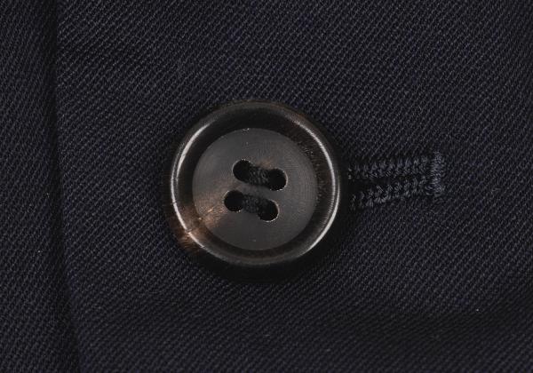 COMME des GARCONS Wool Poly Cutaway Long Jacket Navy Size S
