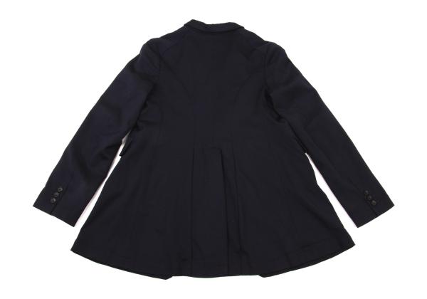 COMME des GARCONS Wool Poly Cutaway Long Jacket Navy Size S