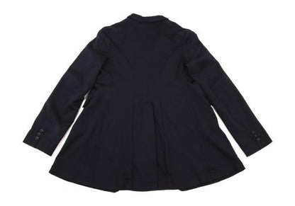 COMME des GARCONS Wool Poly Cutaway Long Jacket Navy Size S