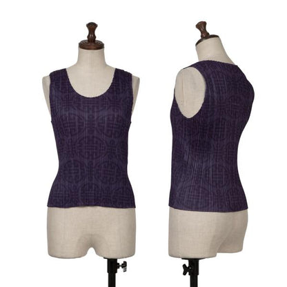 PLEATS PLEASE Pleated Chinese Pattern Tank Top Size 3