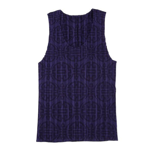 PLEATS PLEASE Pleated Chinese Pattern Tank Top Size 3