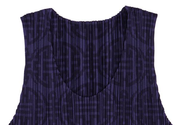 PLEATS PLEASE Pleated Chinese Pattern Tank Top Size 3