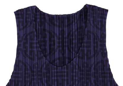 PLEATS PLEASE Pleated Chinese Pattern Tank Top Size 3