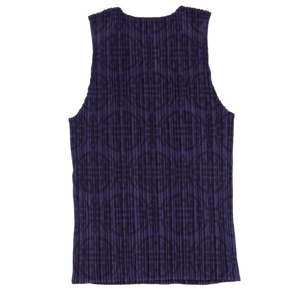 PLEATS PLEASE Pleated Chinese Pattern Tank Top Size 3