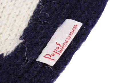 Papas Flag Intarsia Wool Knit Hoodie Blue Size M