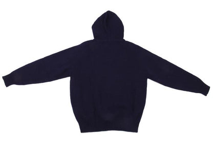 Papas Flag Intarsia Wool Knit Hoodie Blue Size M