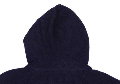 Papas Flag Intarsia Wool Knit Hoodie Blue Size M