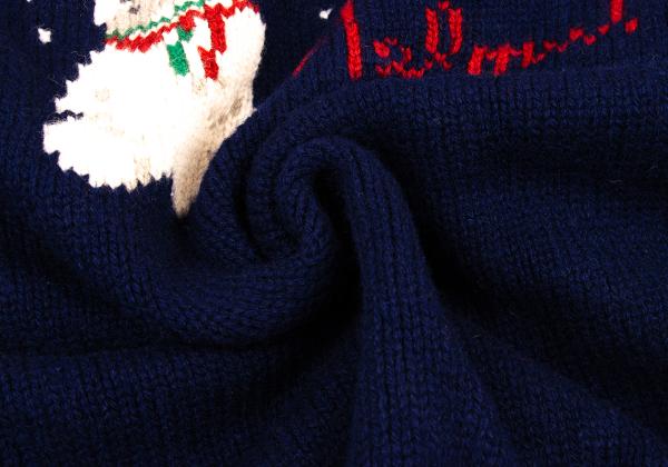 Karl Helmut Animal Fair Isle Zip Knit Sweater Blue Size M