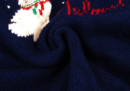 Karl Helmut Animal Fair Isle Zip Knit Sweater Blue Size M