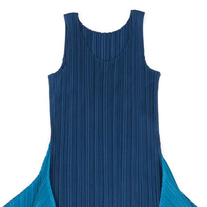 PLEATS PLEASE Pleated Bi-Color Dress Blue Size 2