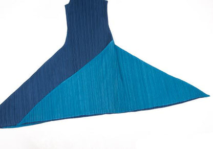 PLEATS PLEASE Pleated Bi-Color Dress Blue Size 2