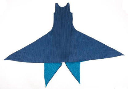 PLEATS PLEASE Pleated Bi-Color Dress Blue Size 2