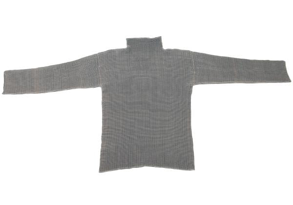 ISSEY MIYAKE Green Stretch Pleated Mock Neck Top Size M