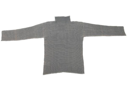 ISSEY MIYAKE Green Stretch Pleated Mock Neck Top Size M