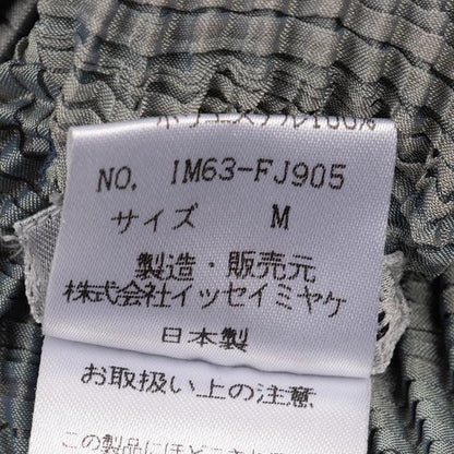 ISSEY MIYAKE Green Stretch Pleated Mock Neck Top Size M