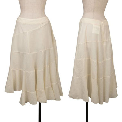 COMME des GARCONS Wool Spiral Panel Midi Skirt Cream Size S