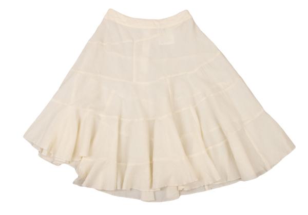 COMME des GARCONS Wool Spiral Panel Midi Skirt Cream Size S