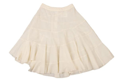 COMME des GARCONS Wool Spiral Panel Midi Skirt Cream Size S