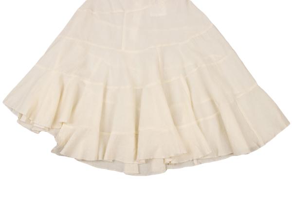 COMME des GARCONS Wool Spiral Panel Midi Skirt Cream Size S