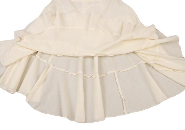 COMME des GARCONS Wool Spiral Panel Midi Skirt Cream Size S