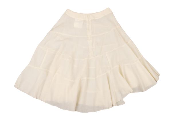 COMME des GARCONS Wool Spiral Panel Midi Skirt Cream Size S