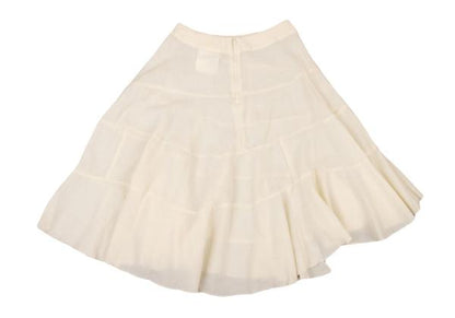 COMME des GARCONS Wool Spiral Panel Midi Skirt Cream Size S