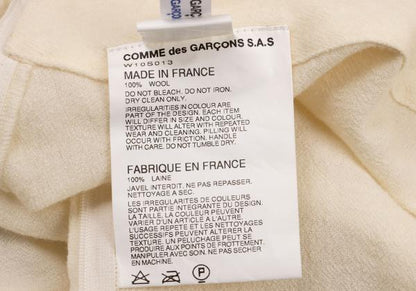 COMME des GARCONS Wool Spiral Panel Midi Skirt Cream Size S