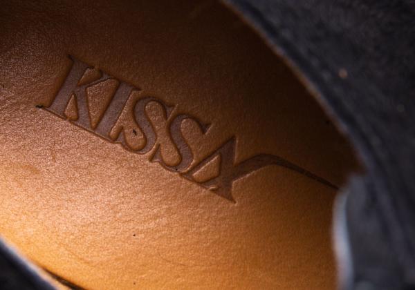 KISSA Red Sole Pony Hair Leather Black Red Sneakers Size 24.5CM