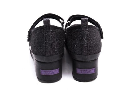 KISSA Glitter Heel Mary Jane Heels Black Size 24.5CM
