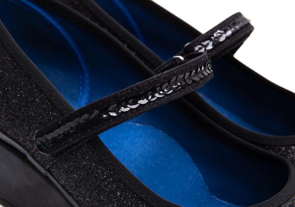 KISSA Glitter Heel Mary Jane Heels Black Size 24.5CM
