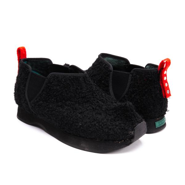 KISSA Black Loop Tweed Side Gore Sneakers Size 24CM