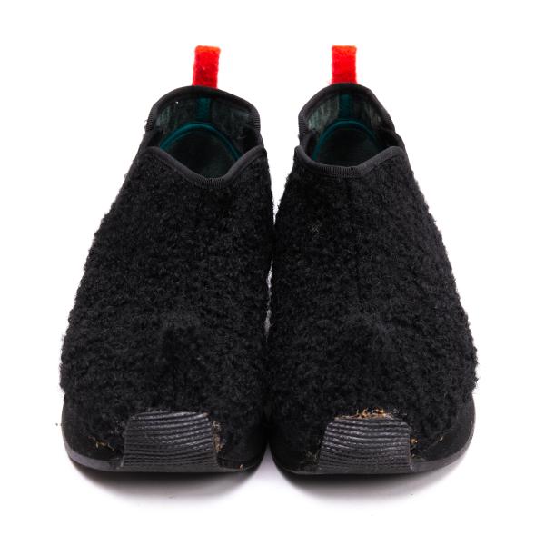 KISSA Black Loop Tweed Side Gore Sneakers Size 24CM