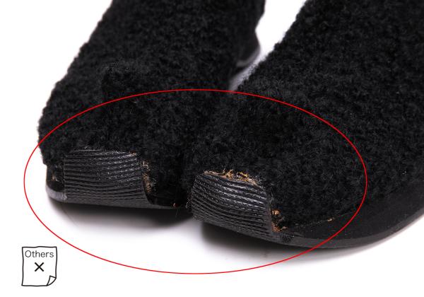 KISSA Black Loop Tweed Side Gore Sneakers Size 24CM