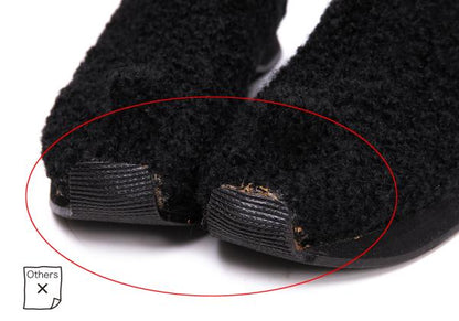 KISSA Black Loop Tweed Side Gore Sneakers Size 24CM