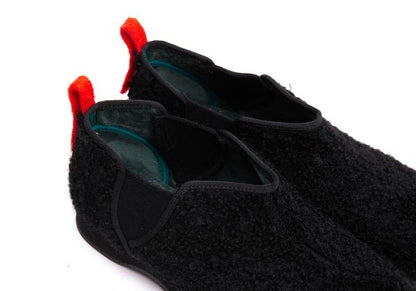KISSA Black Loop Tweed Side Gore Sneakers Size 24CM