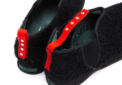 KISSA Black Loop Tweed Side Gore Sneakers Size 24CM