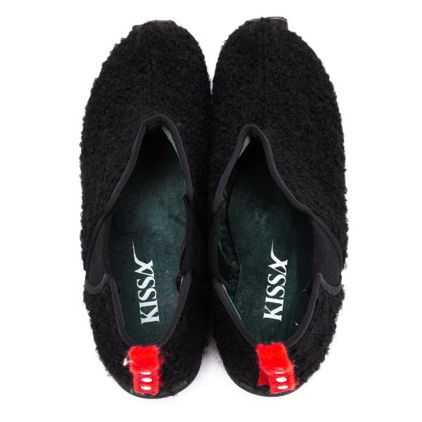 KISSA Black Loop Tweed Side Gore Sneakers Size 24CM