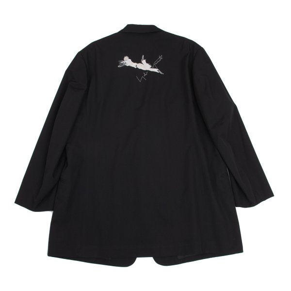 Yohji Yamamoto POUR HOMME 02SS Wool Jacket Black Size 3