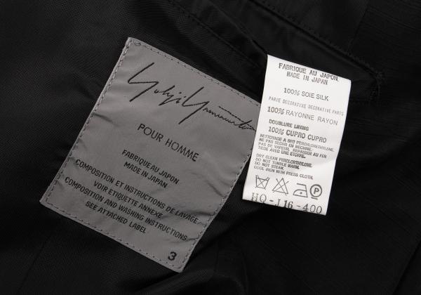 Yohji Yamamoto POUR HOMME 03SS Silk Jacket Black Size 3