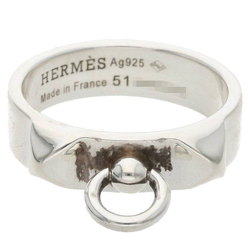 HERMES Collier de Chien PM .925 Silver Ring Size ONE SIZE