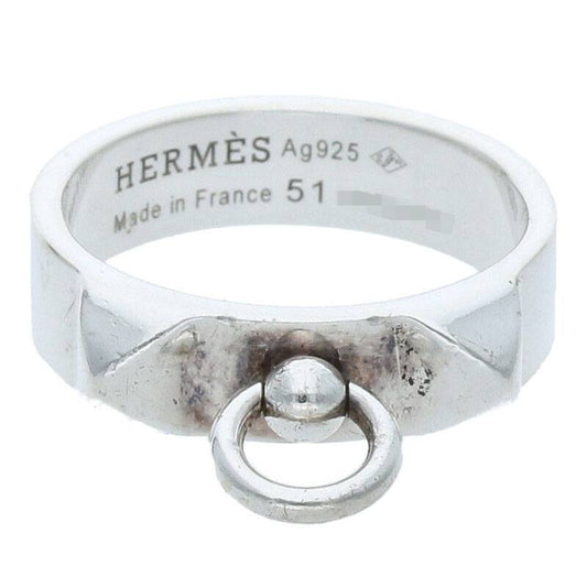HERMES Collier de Chien PM .925 Silver Ring Size ONE SIZE