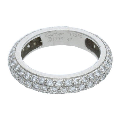 Cartier PT950 Pave Diamond Ring Silver/Clear Size ONE SIZE