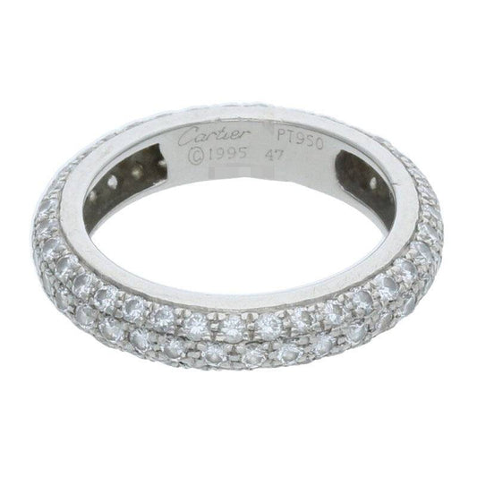 Cartier PT950 Pave Diamond Ring Silver/Clear Size ONE SIZE