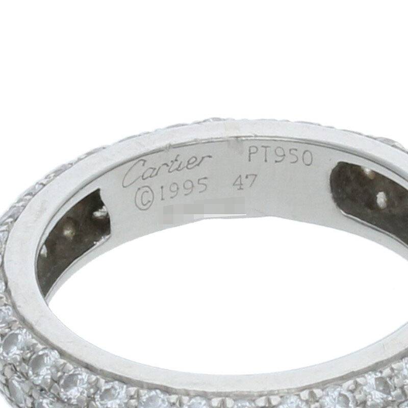 Cartier PT950 Pave Diamond Ring Silver/Clear Size ONE SIZE