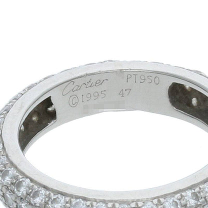 Cartier PT950 Pave Diamond Ring Silver/Clear Size ONE SIZE