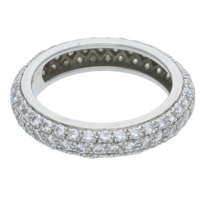Cartier PT950 Pave Diamond Ring Silver/Clear Size ONE SIZE