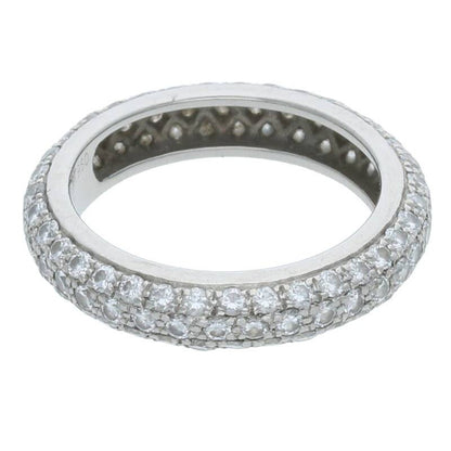 Cartier PT950 Pave Diamond Ring Silver/Clear Size ONE SIZE