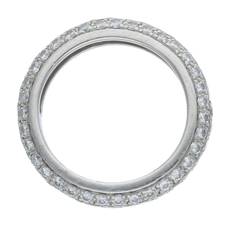 Cartier PT950 Pave Diamond Ring Silver/Clear Size ONE SIZE