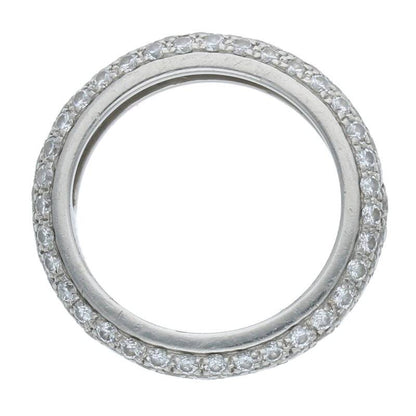 Cartier PT950 Pave Diamond Ring Silver/Clear Size ONE SIZE